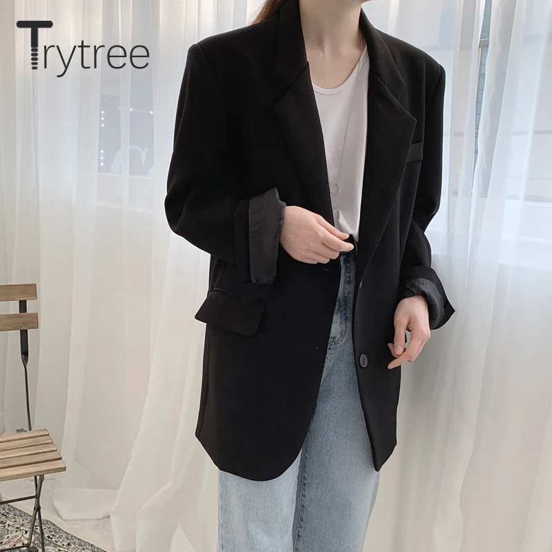 Женский комплект из двух предметов Trytree повседневный однобортный Топ с отложным