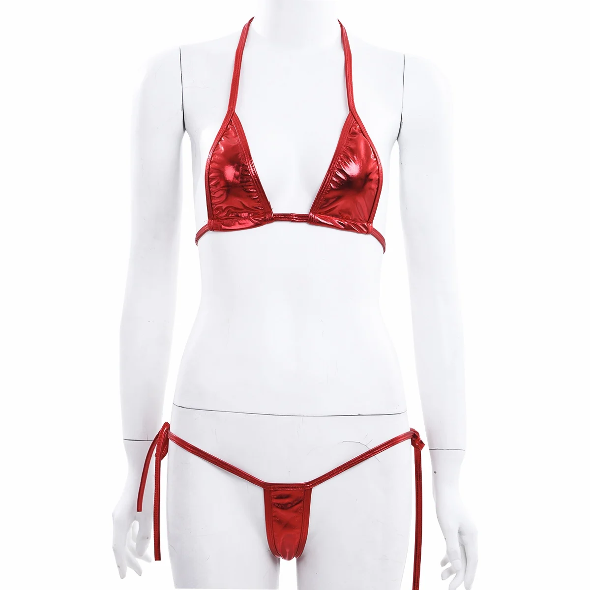 Сексуальный женский купальник-бикини купальный костюм топ с лямкой на шее и