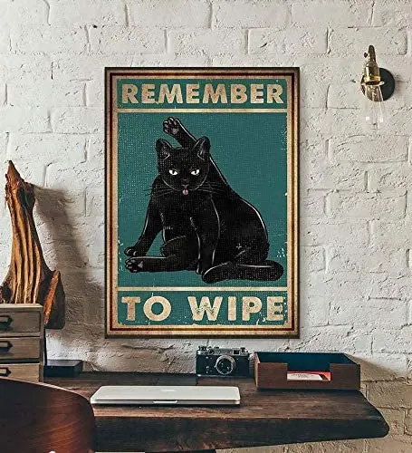 

Signs Personalized Outdoor Remember to Wipe Black Cat Metal Poster Love Cats Metal Poster Cats Metal Poster Metal Poster