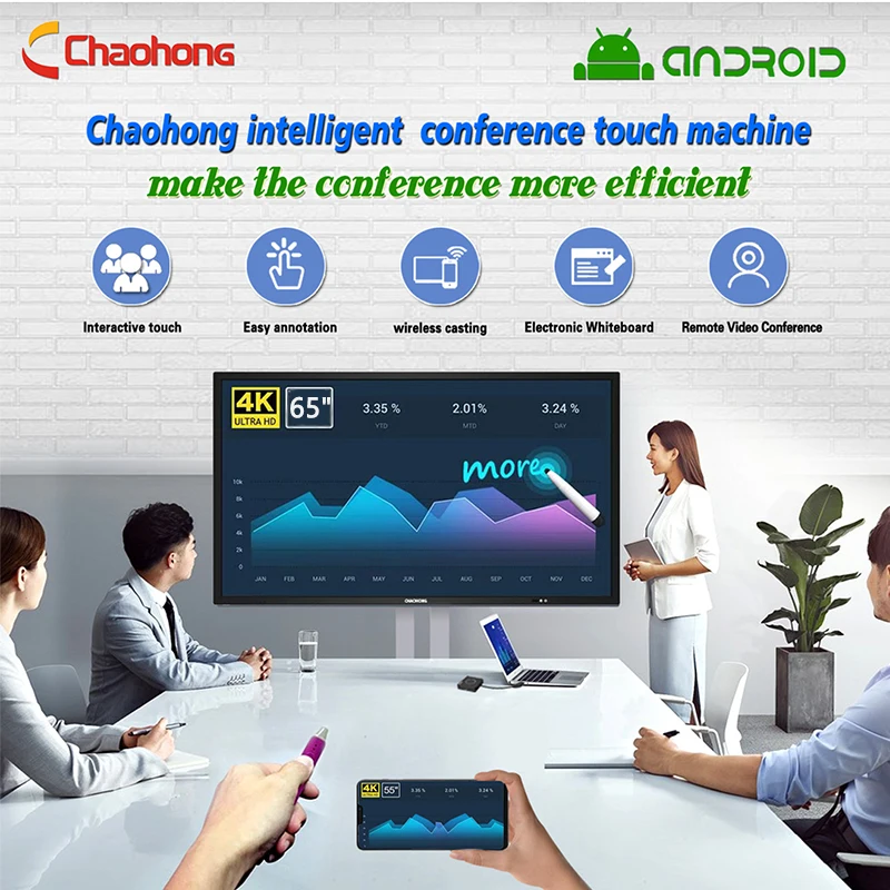 65-дюймовый смарт-телевизор Цифровая Интерактивная доска светодиодный телевизор