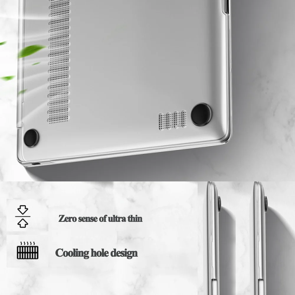 

For Apple Air 13 A2179 Touch ID/Pro 13 A1425 A1502 Retina/Pro 15 A1286/Pro 16 A2141 Clear Crystal Laptop Case + Screen Protector