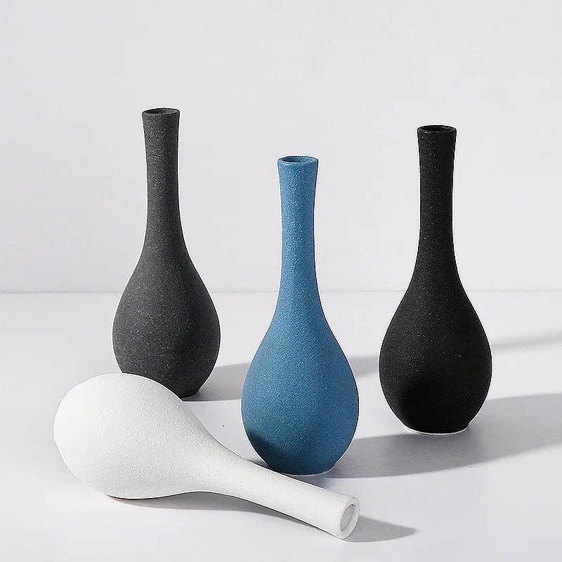 4 вида керамической матовой вазы VILEAD с длинным горлом для гостиной винный шкаф