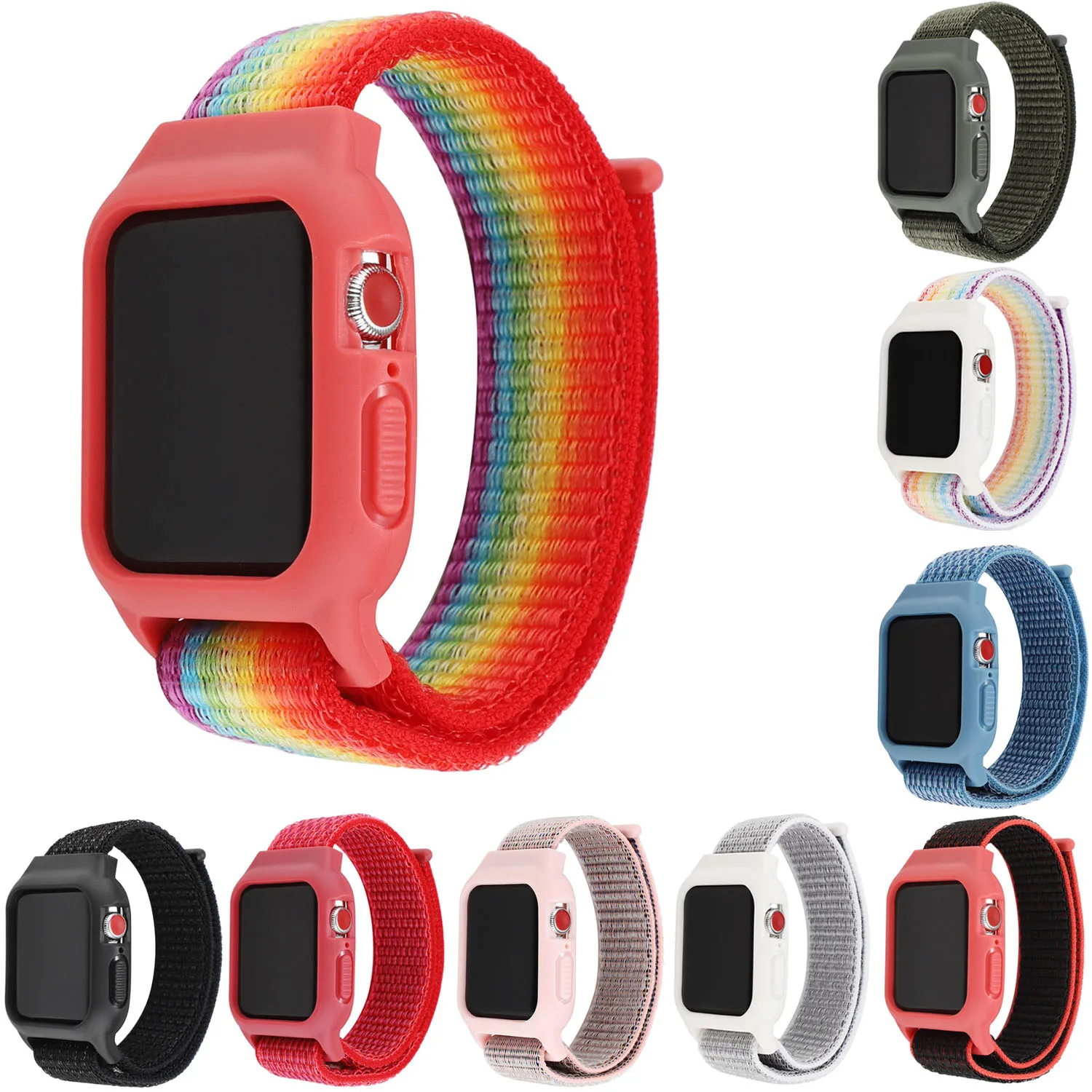 Спортивный нейлоновый ремешок петля для Apple Watch Series 2 3 4 5 чехол с дышащим ремешком