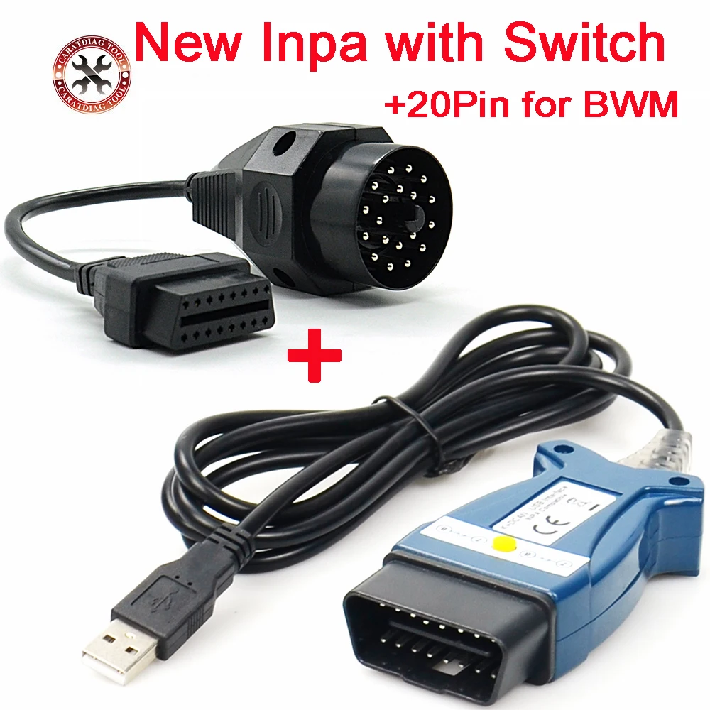 Инструмент Диагностический INPA EDIABAS K DCAN + CAN для BMW ISTA FTDI полный чип OBD2 16 контактный