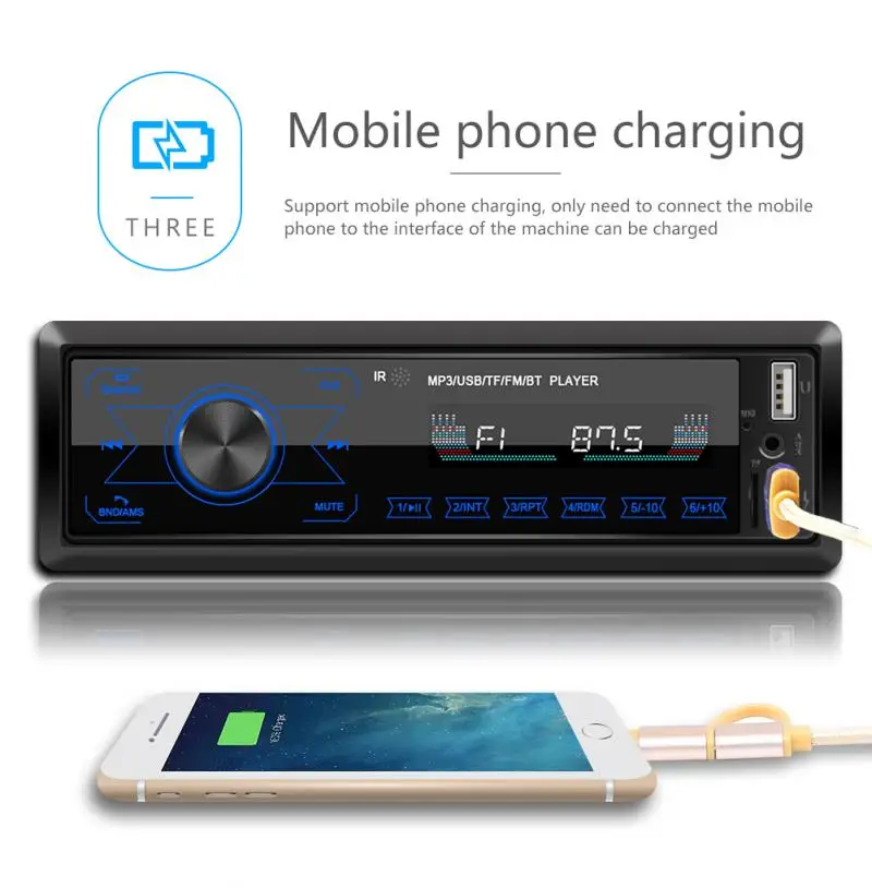 MP3 плеер Bluetooth для автомобиля аудио FM радио музыка универсальный USB беспроводной