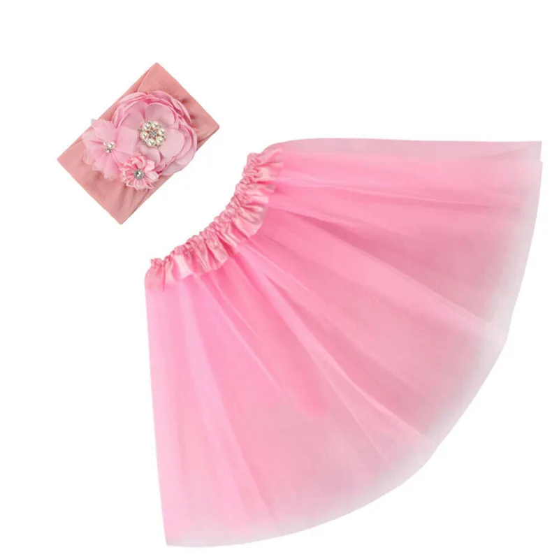 2020 г. Новая Детская повязка на голову + юбка пачка наряд для фотосессии маленьких