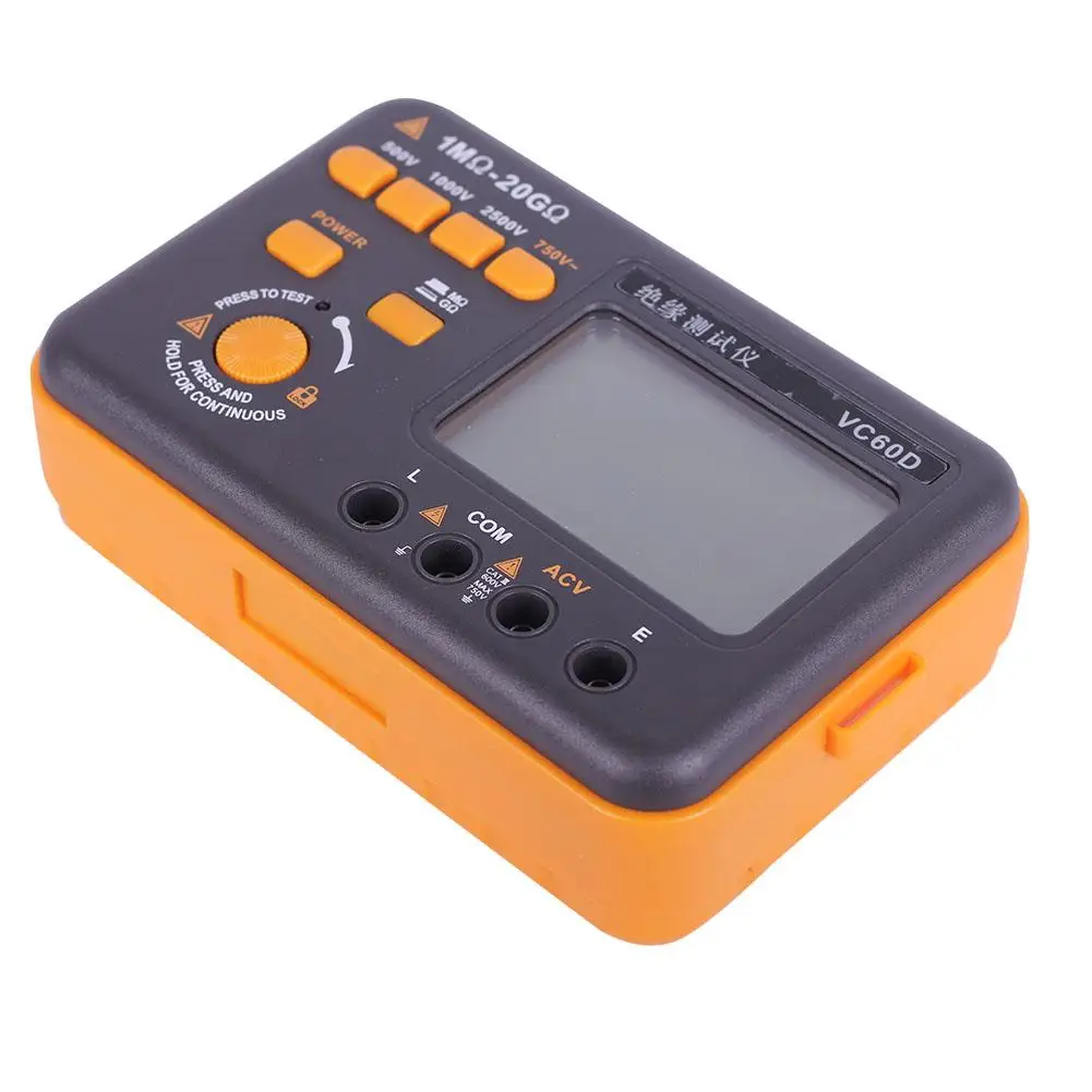 VICTOR VC60D цифровой тестер изоляции Измеритель сопротивления 2500 В