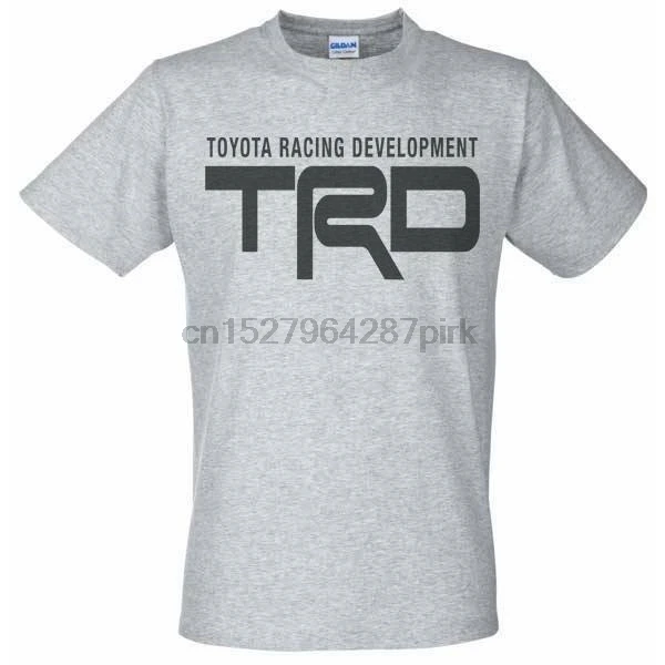 Серая футболка с черным логотипом гонок TRD-колесные шины Toyota | Мужская одежда
