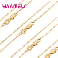 whole sale 50pcs chain necklaces solid 18k yellow gold filled rolo chainslobster clasps jewelry collar for pendant 16 30