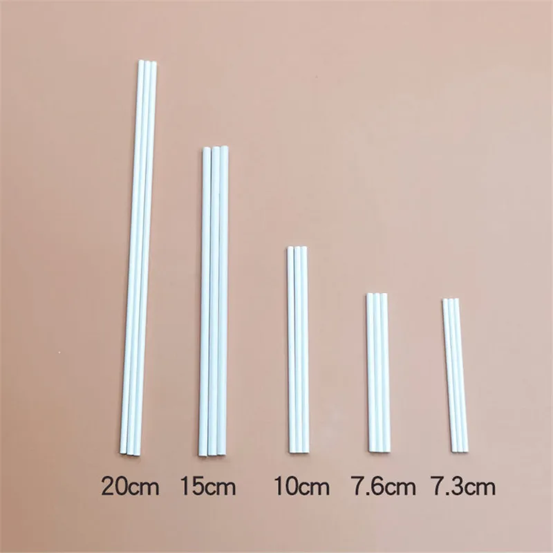 100 шт./лот пищевые однотонные Белые Палочки с присосками для шоколада торта