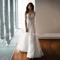 boho wedding dress sexy spaghetti strap lace bridal dresses backless vestido de noiva lorie wedding gowns for women