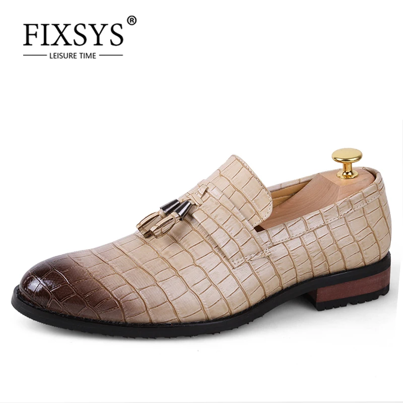 FIXSYS/Новинка Популярные мужские туфли оксфорды из спилка Лоферы с кисточками
