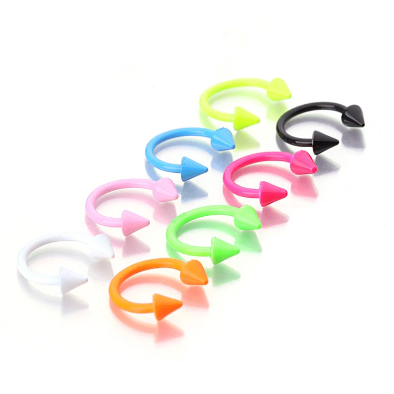 8 шт. носовых кольца из нержавеющей стали с шипом, септумом, бровью, трагусом, хеликсом, пирсингом губ и тела.