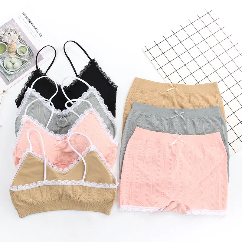 Бесшовные женские комплекты нижнего белья кружевное белье мягкий бюстгальтер