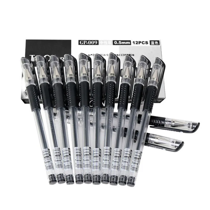 

12 Pcs/box Gel Pen 0.5mm Office School Writing Supplies Pen Student Exam Pen Red Blue Black Gel Pen