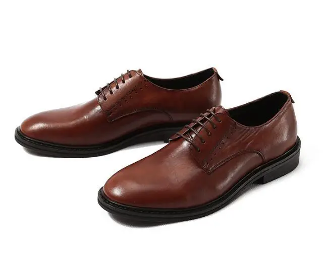 2 цвета Модные Мужские модельные туфли с круглым носком в европейском и