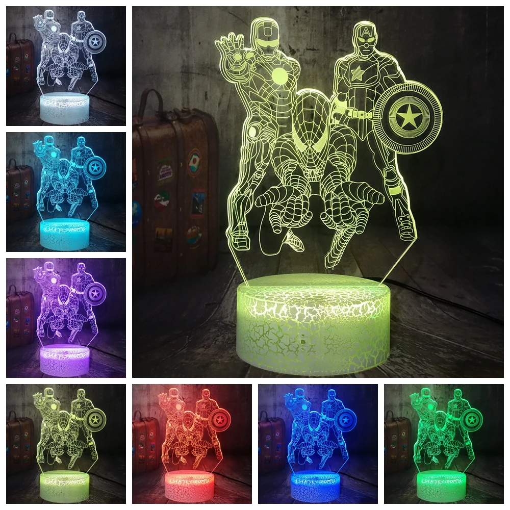 Мстители комиксы Marvel Железный человек Человек паук Капитан Америка 3D