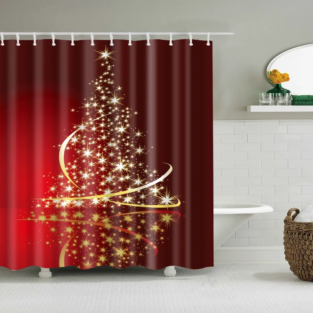 Merry Christmas, Санта Клаус, Рождественский олень, занавеска для душа, Frabic, водонепроницаемый, полиэстер, для ванной, занавеска для душа