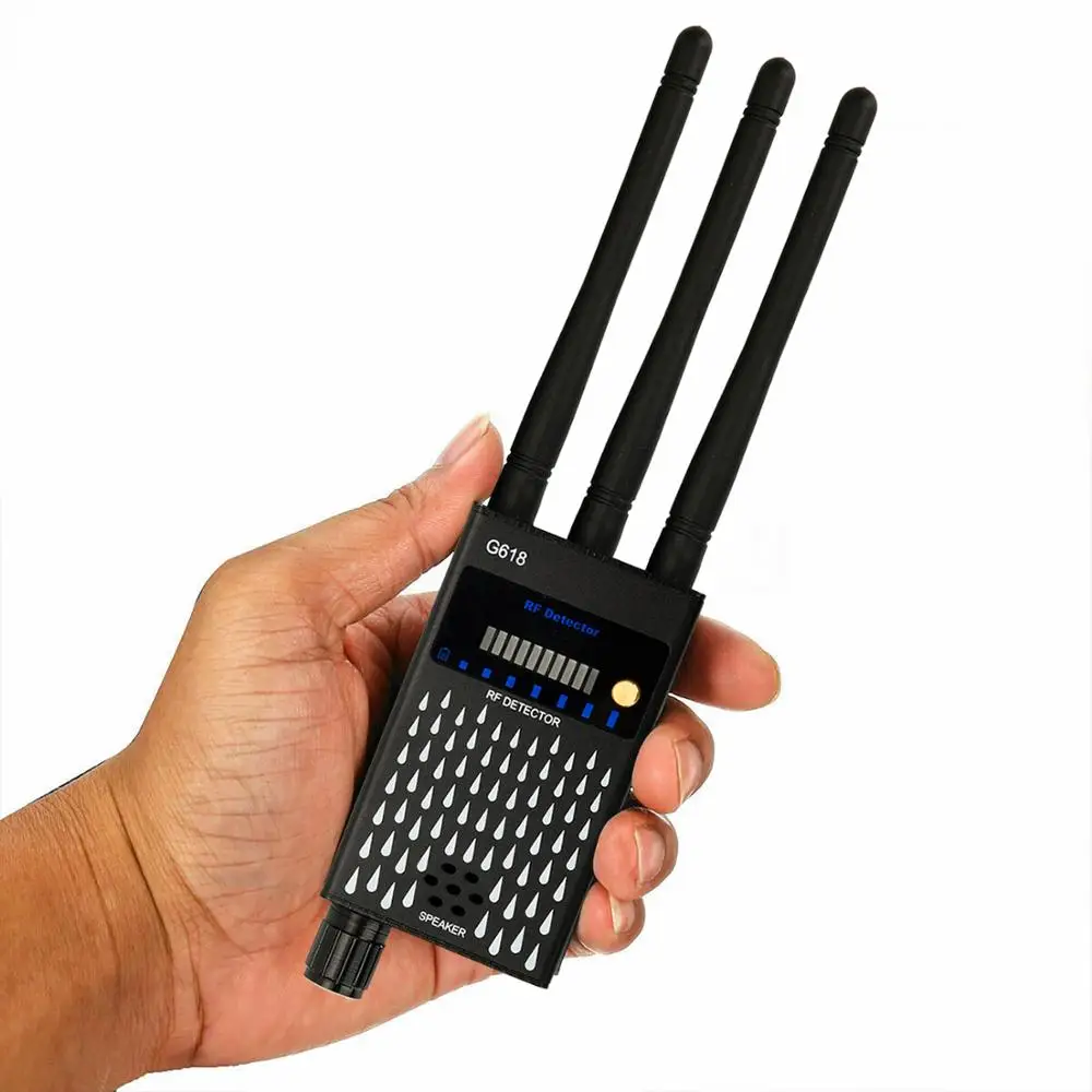 

Three Antennas RF Signal Camera Detector Pinhole Button Camera Detector Audio Bug GPS Anti Spy Gadgets GSM Device Tracker