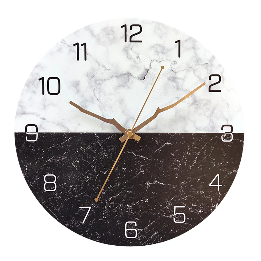 

Luxury Marble Modern Wall Clock Silent Personality Nordic Living Room Wall Clock Round Creative Wand Klok Decor Clock MM60WC