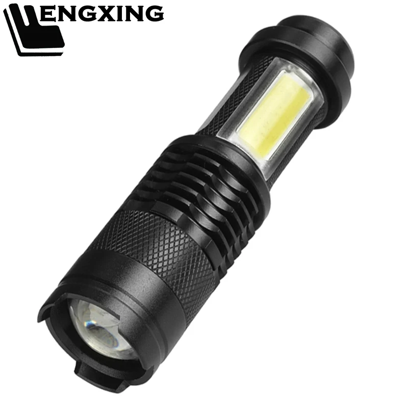

XPE + COB Zoomable LED Flashlight Mini Portable Working Lamp Aluminum 4 Modes Torch Use 14500 Or AA Battery For Night Walking
