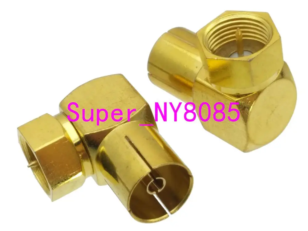 

10 шт. адаптер преобразователь F TV штекер к IEC PAL DVB-T TV разъем под прямым углом