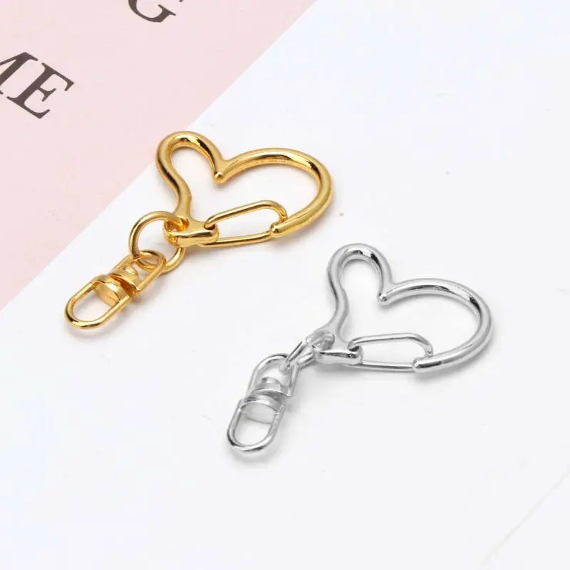 10 шт. DIY металлический брелок в форме сердца шарнирная застежка-Омар карабин для