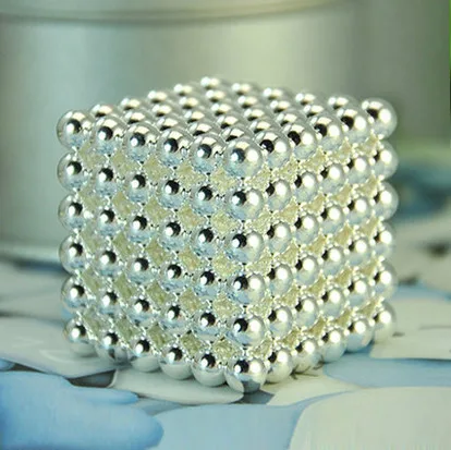Silver Новинка, 5 мм, 216 шт., магнитный магический куб, Bucky Puzzle Magcube, блоки, Neo Cube Balling с металлической коробкой - Цвет: Silver