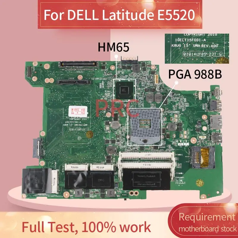 CN 0JD7TC для DELL Latitude E5520 Материнская плата ноутбука 010140Y09 237 G HM65 PGA 988B DDR3