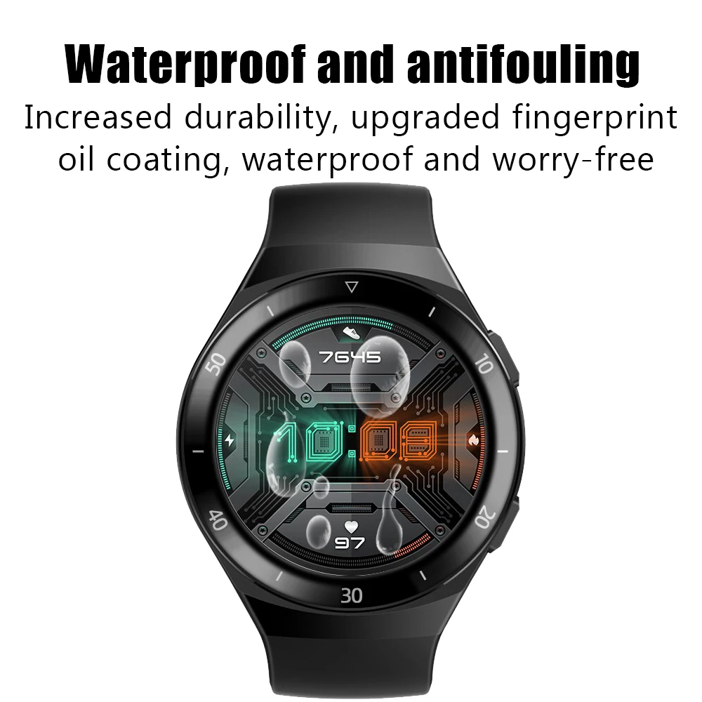 20d curved edge protective film for huawei watch gt2e gt 2e smartwatch soft with scale screen protector huawei gt 2e not glass free global shipping