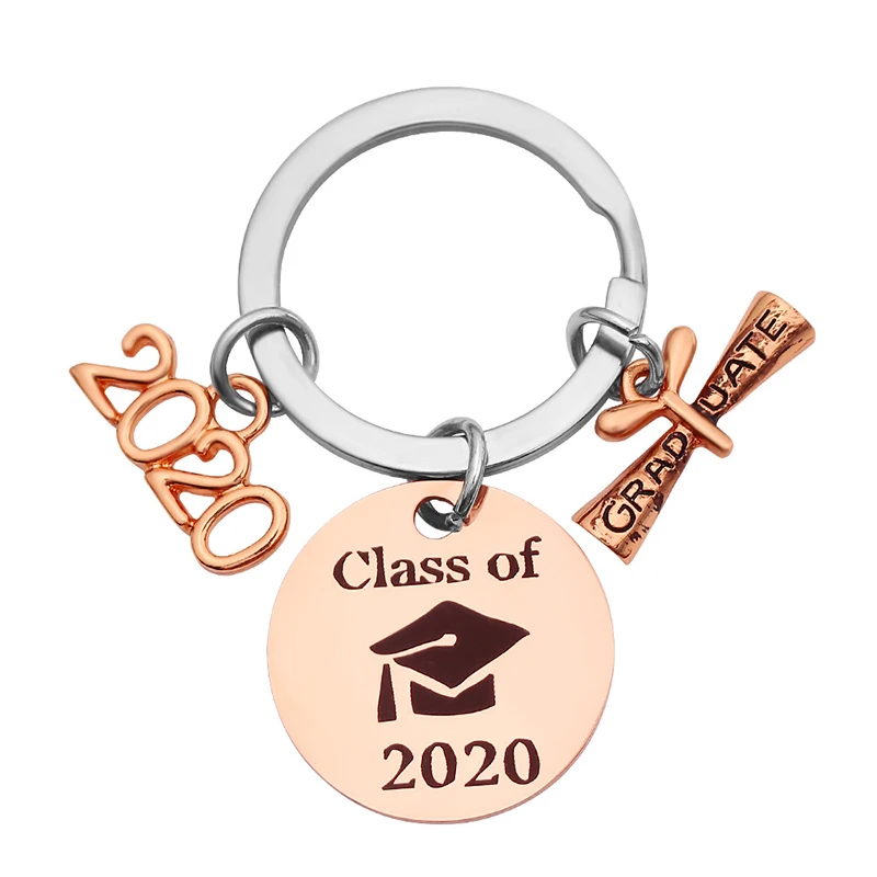 3 Colors Personalized Graduation Keychain Class Of 2020 Commemorative Key Chains High School College Llaveros Gifts | Украшения и