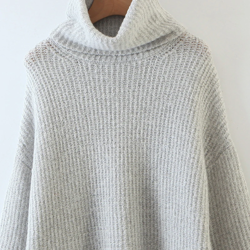 Женский осенне-зимний вязаный свитер-водолазка с длинным рукавом | Женская