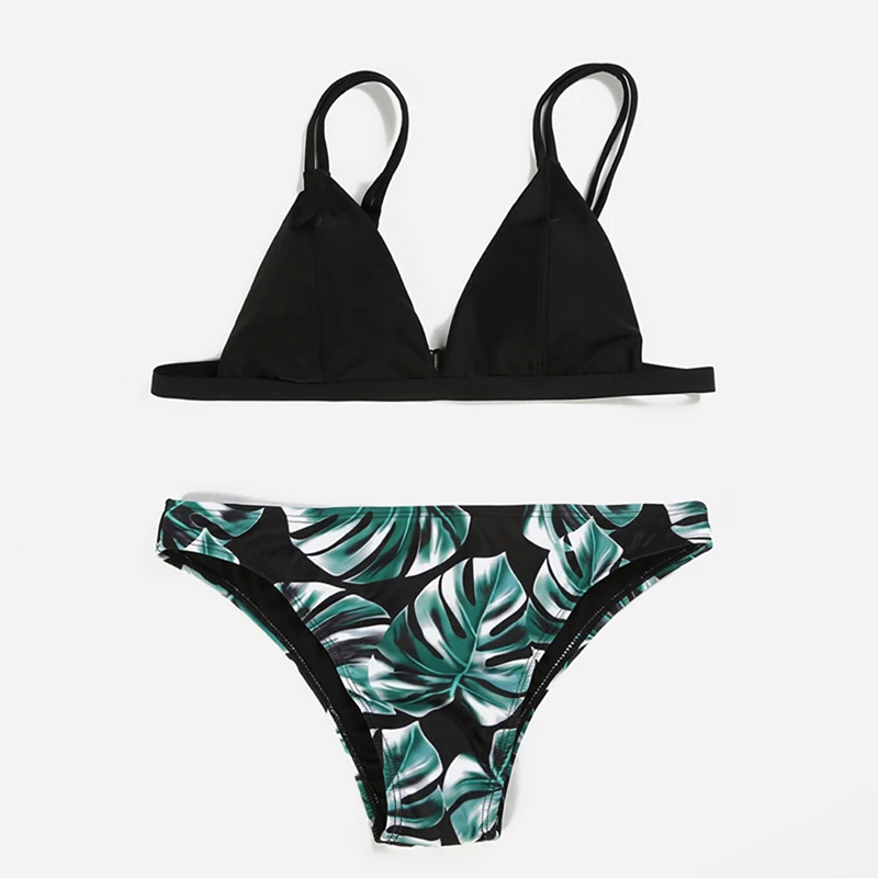 

Women Sexy Bikini Leaf Printed Two Piece Split Bikini Set For Summer Beach Swimsuit Bathing Suit Swimwear Bikinis Set