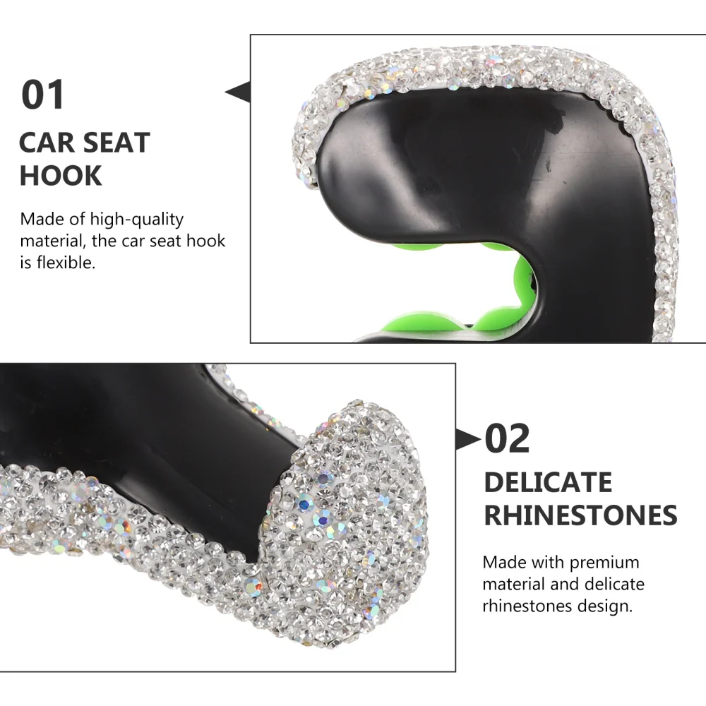 

1 Pc Delicate Car Hook Car Seat Hook Back Seat Hanger Rhinestone Car Hook