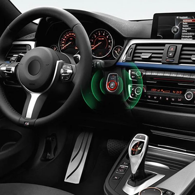 Red Button Cover Trim Ring Keyless Knob Push Switch Car Console Engine