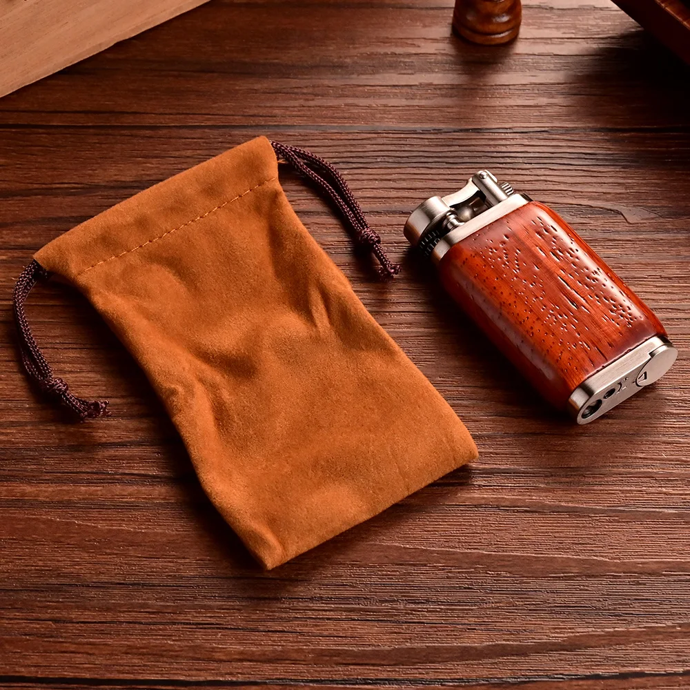 

Luxury Alloy Wood Cigar Lighter Windproof Strong Straight Cigar Lighters Yellow Flame Portable Torch Cigarette Lighters Smoking