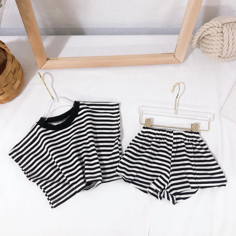 Детский костюм в полоску Llittle комплект из двух предметов для мальчиков и девочек