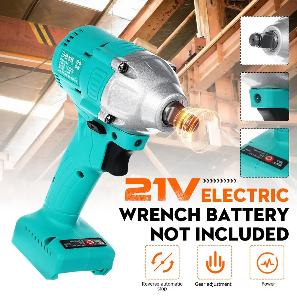 

21V 550Nm Electric Cordless Brushless Wrench Impact Wrench 1/2 Socket Wrench Hand Drill Power Tool for Dayi Battery Accessories