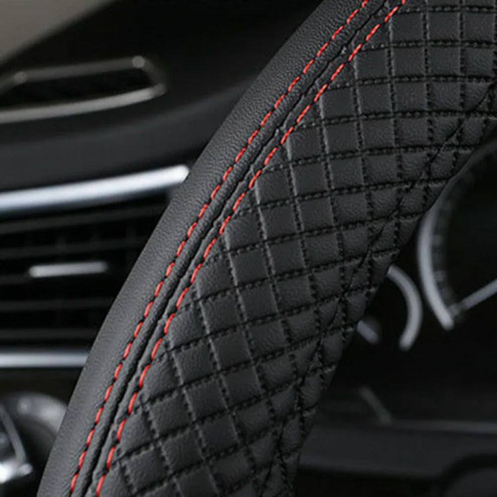 

38CM Steering Wheel Cover Anti-Skid Black Breathable Non-Slip 14.5-15inch