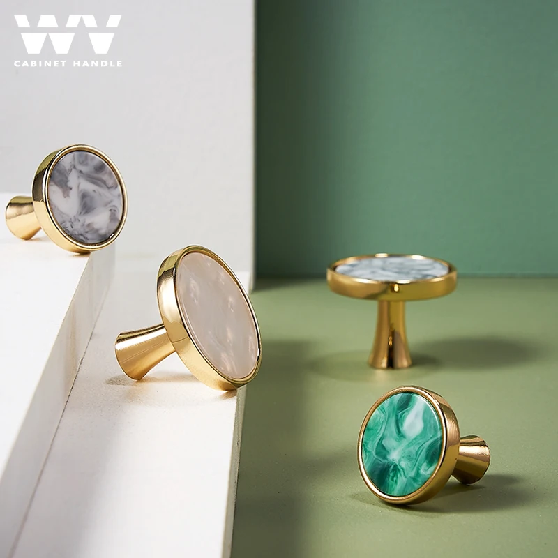 WV латунные мебельные ручки Корпус Красочные одно отверстие с винтом шкаф комод