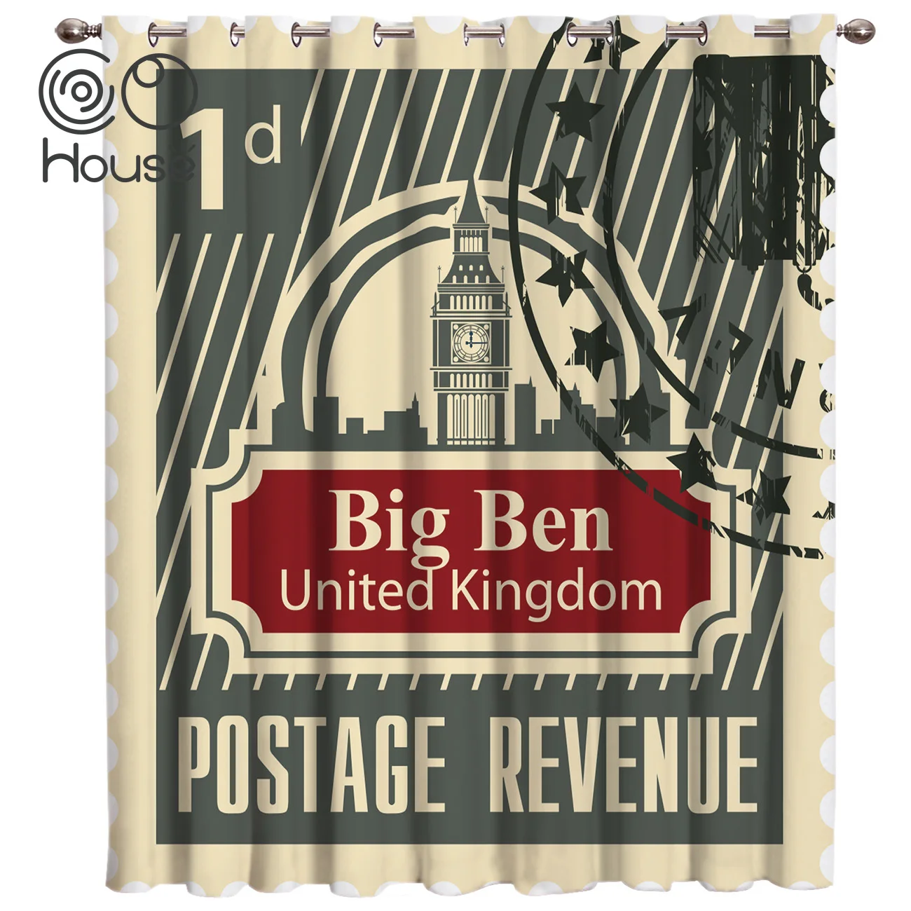 Винтажные шторы для окна с изображением Лондона темные занавески ванной уличные