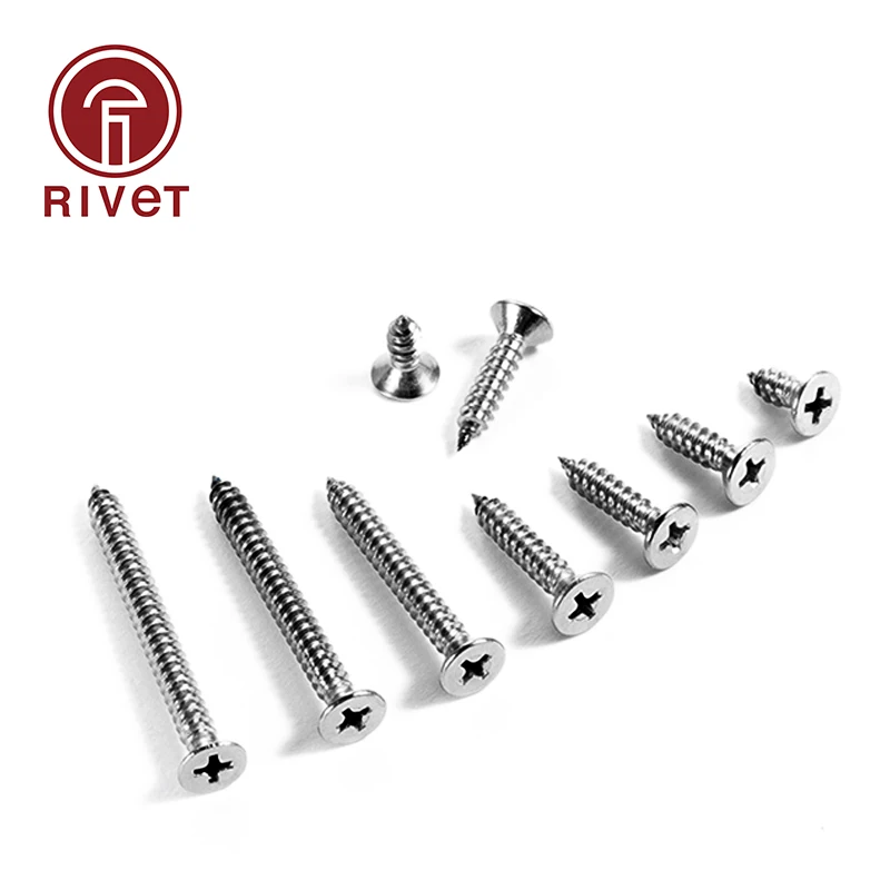 

316 GB846 DIN EN ISO 7050 M2.9 M3.5 M3.9 M4.2 M4.8 M5.5 M6.3 Stainless Steel Countersunk Flat Phillips Head Self Tapping Screws