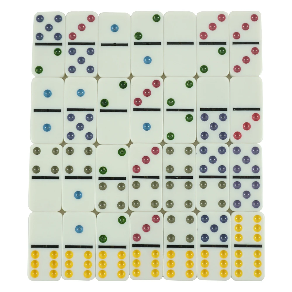 28 шт. жестяная коробка для детей двойная шестерка белая с разноцветными точками