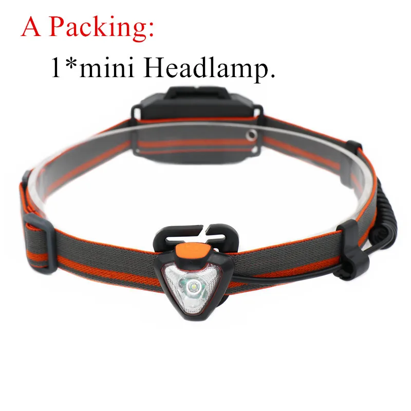 A Pack - NO Box Вращающийся на 360 градусов Мини Портативный светодиодный налобный фонарь Водонепроницаемый фонарь для рыбалки велосипедный фонарь для дома фонарь для бега - Испускаемый цвет: A Pack - NO Box