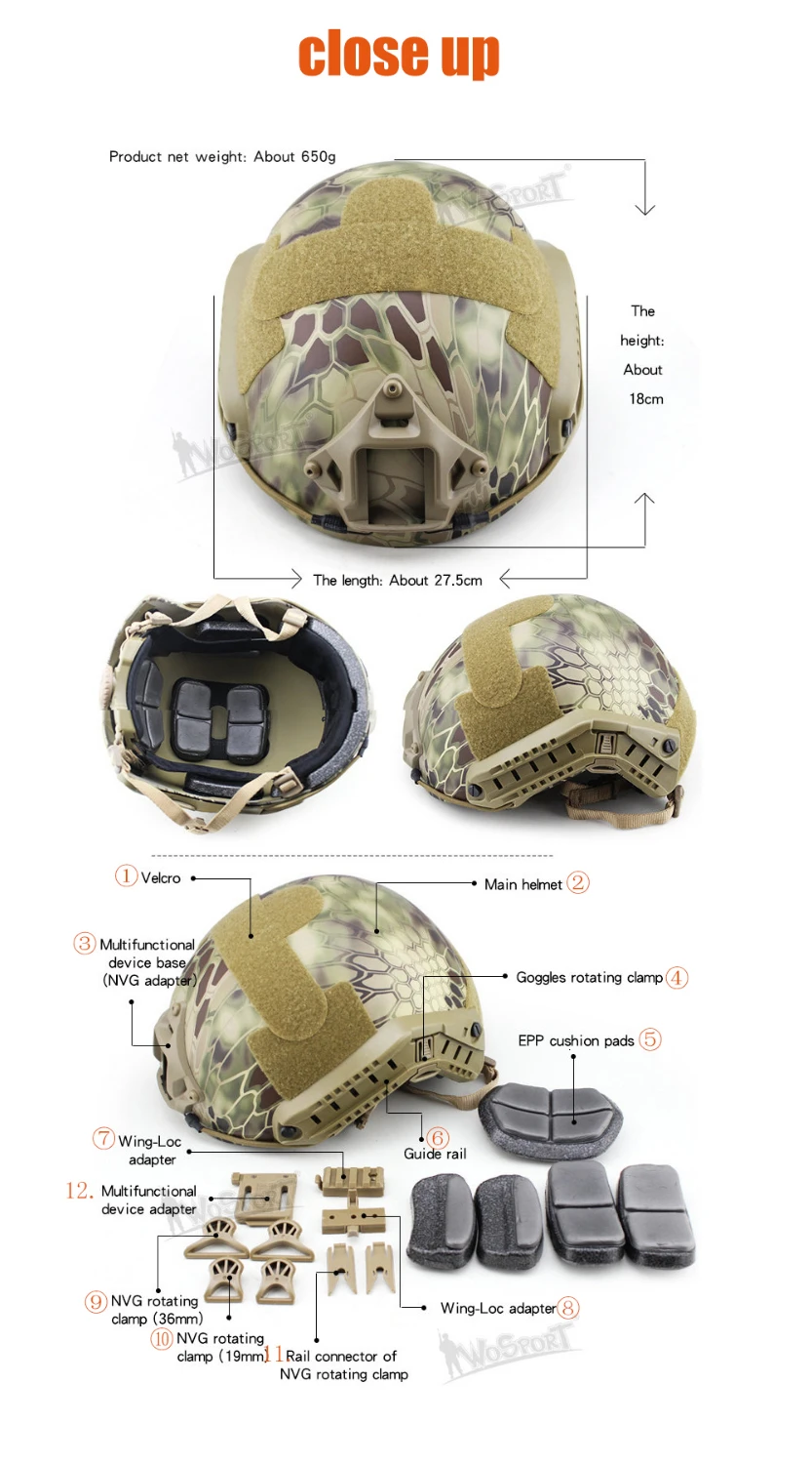 Страйкбол MH/PJ камуфляж ABS спорт OutdoorTactical Быстрый Шлем с NVG крепление направляющей встроенный циферблат внутренний комплект размер L
