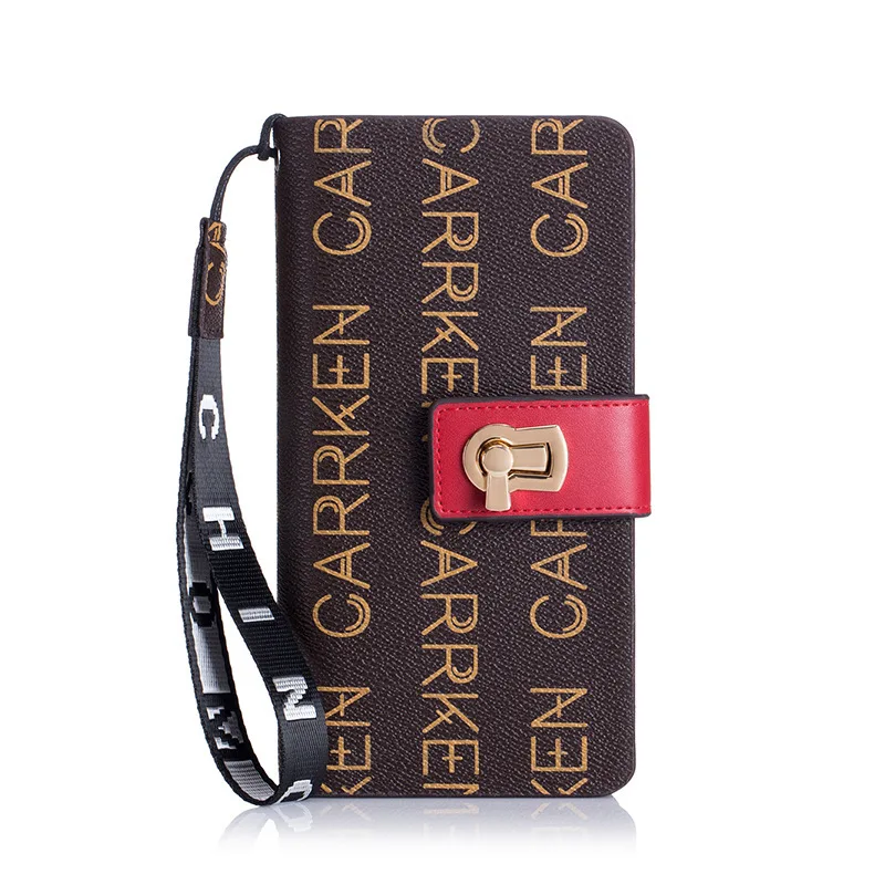 

Wallet Women Wrist Handle Brand Letter Lock Buckle Design Long Purse Card Holder Clutch Bag Fashion Casual Wallets For Women