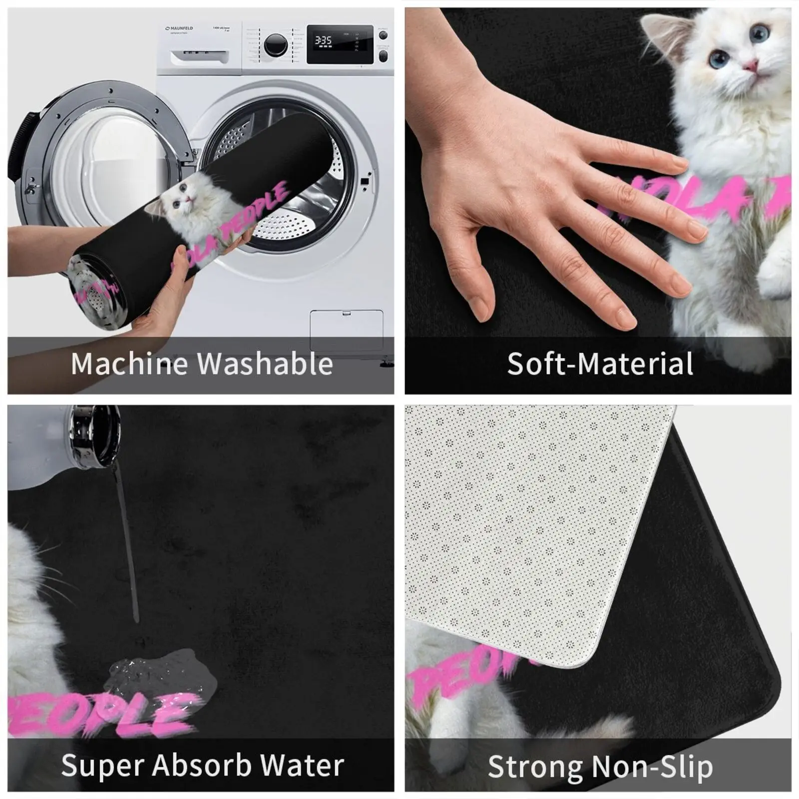 Здравствуйте друзья скажем Эй коврик для входной двери влюбленных кошек ванной