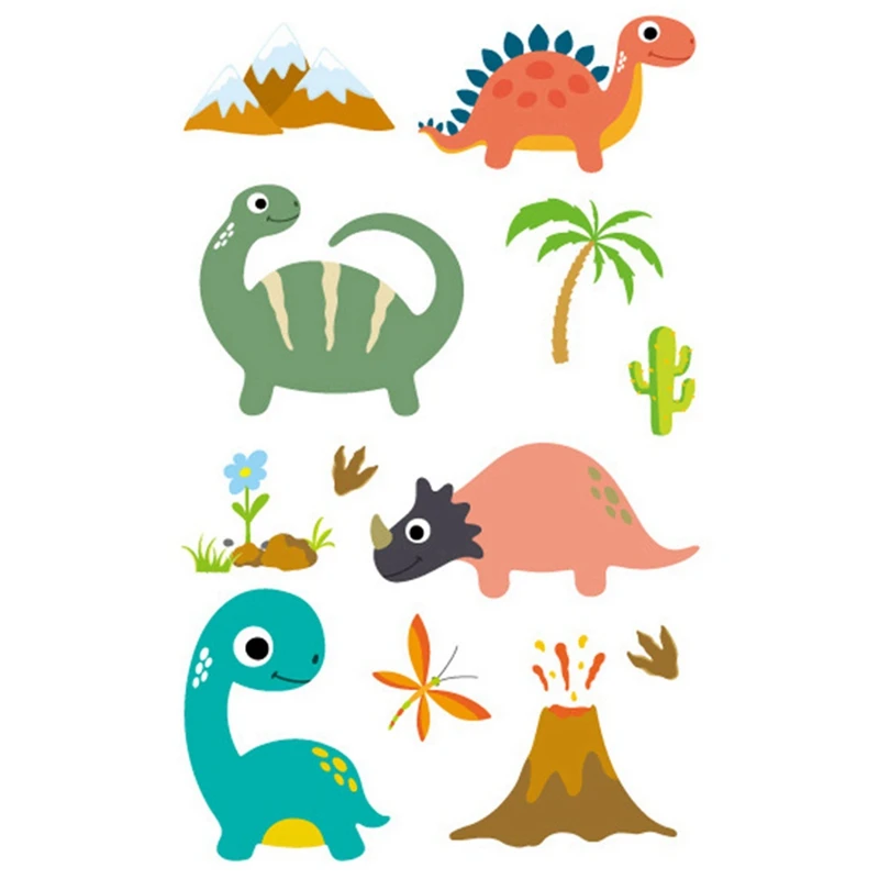 Красочные детские тату наклейки с динозавром Юрского периода боди лицо