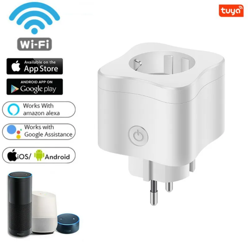 

EU Smart Wifi Power Plug With Power Monitor Smart Home Wireless Socket Outlet With Alexa Google Home Tuya Smat Life Inteligente