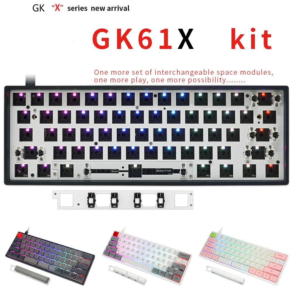GK61X Mechanical Keyboard DIY Kit Hotswap GK61 Upgrade Version 60% Compatible Cherry MX Gateron Kailh Switches | Компьютеры и офис